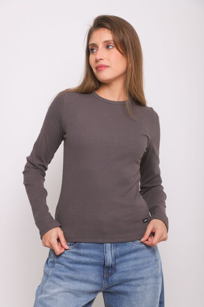 ART. A-120 | REMERA CUELLO REDONDO MANGA LARGA GRIS MORLEY ALGODÓN - Imagen 6