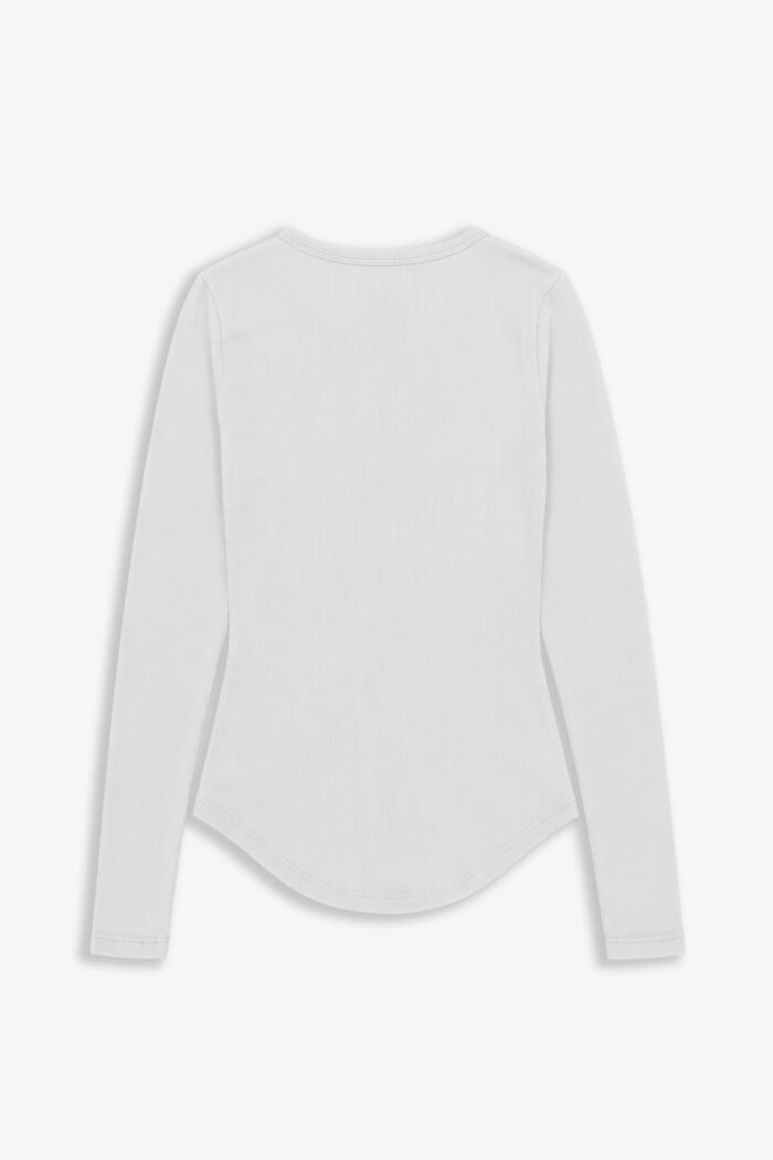 ART. A-121 | REMERA CUELLO REDONDO RECORTE DIOR BLANCO MORLEY ALGODÓN - Imagen 3