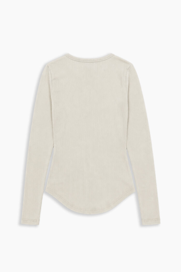 ART. A-123 | REMERA CUELLO REDONDO RECORTE DIOR BEIGE MORLEY ALGODÓN - Imagen 3
