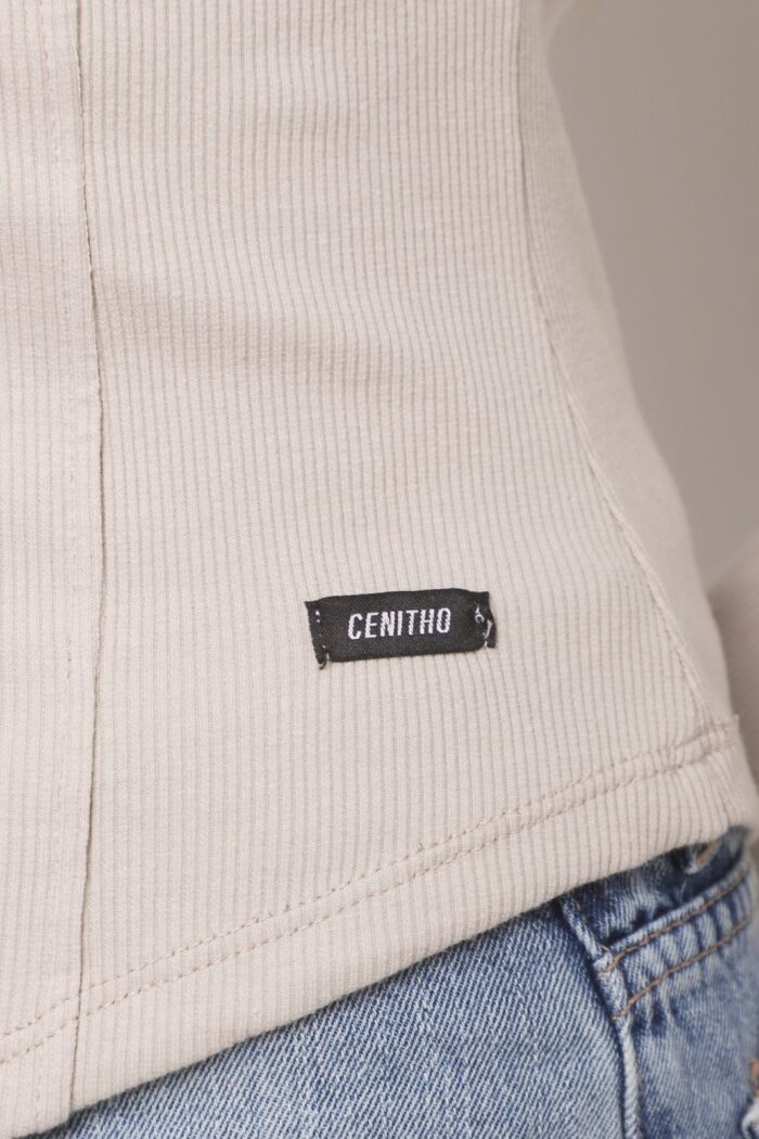 ART. A-123 | REMERA CUELLO REDONDO RECORTE DIOR BEIGE MORLEY ALGODÓN - Imagen 5