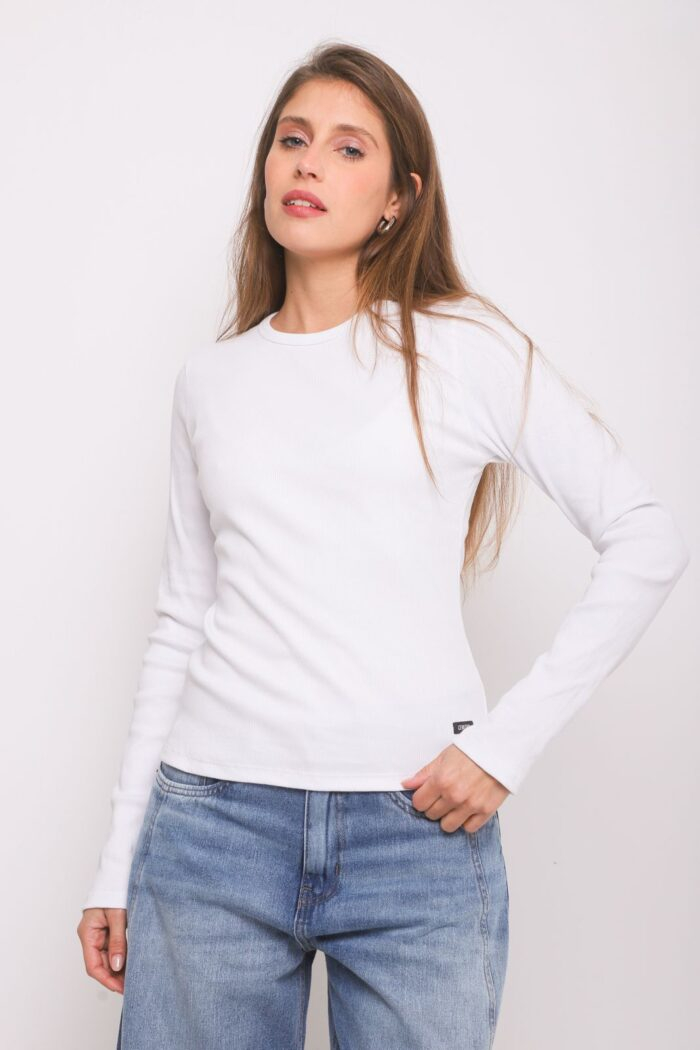 ART. A-125 | REMERA MANGA LARGA BLANCA LISA MORLEY ALGODÓN - Imagen 6