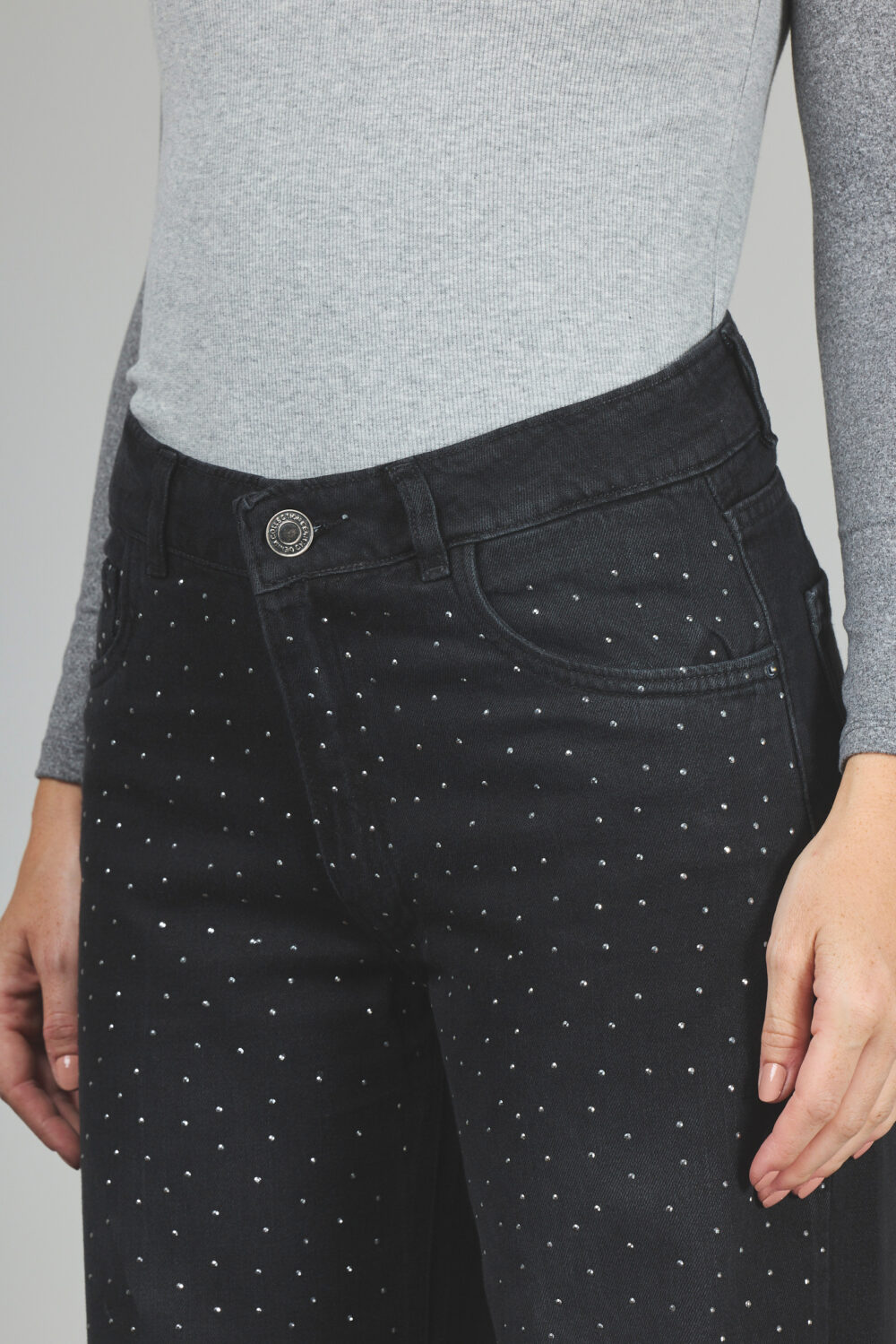 ART. 312 | WIDE LEG NEGRO CON STRASS RÍGIDO - Imagen 3