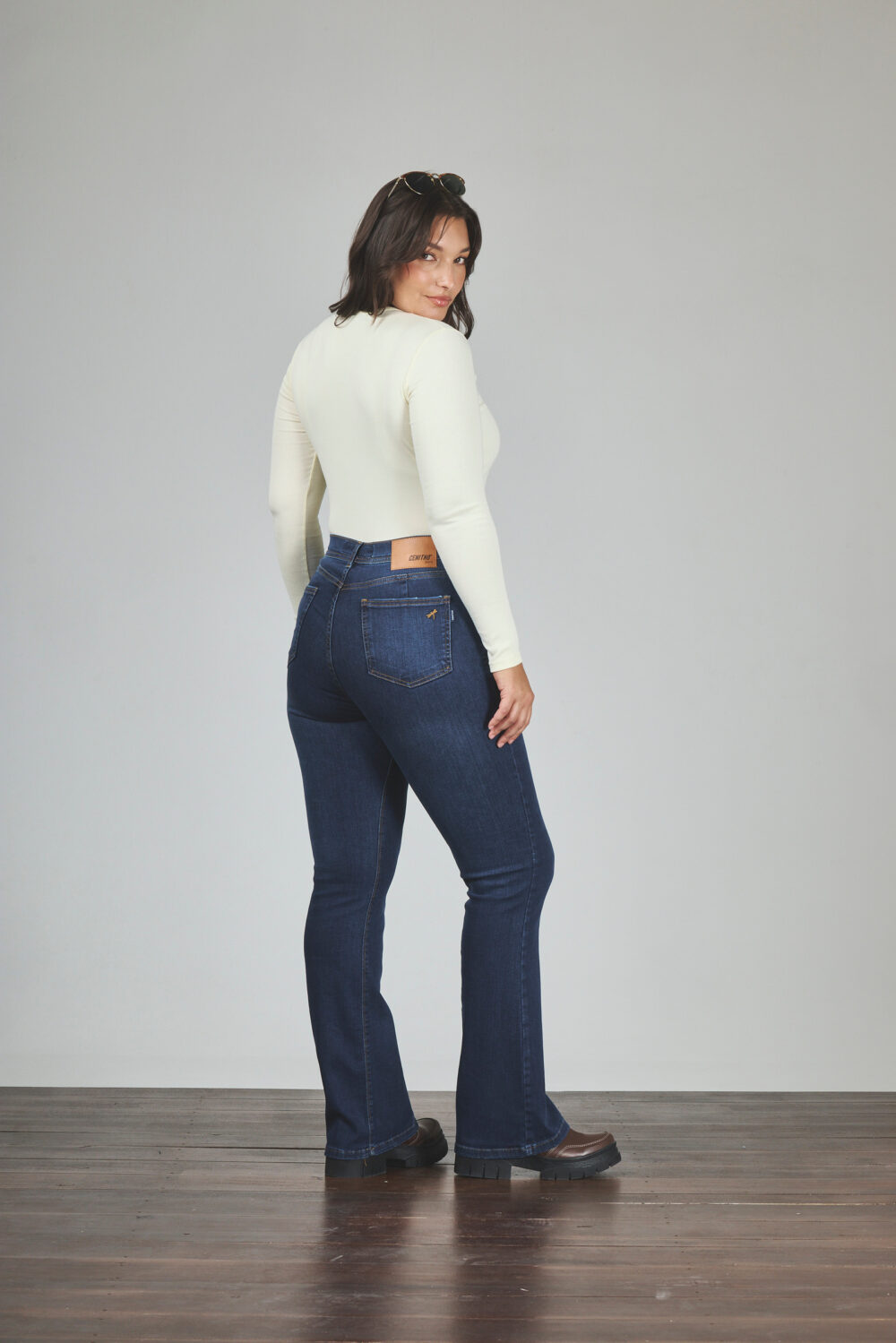 ART. 865 | SEMI OXFORD AZUL CON RUEDO ELASTIZADO - Imagen 2