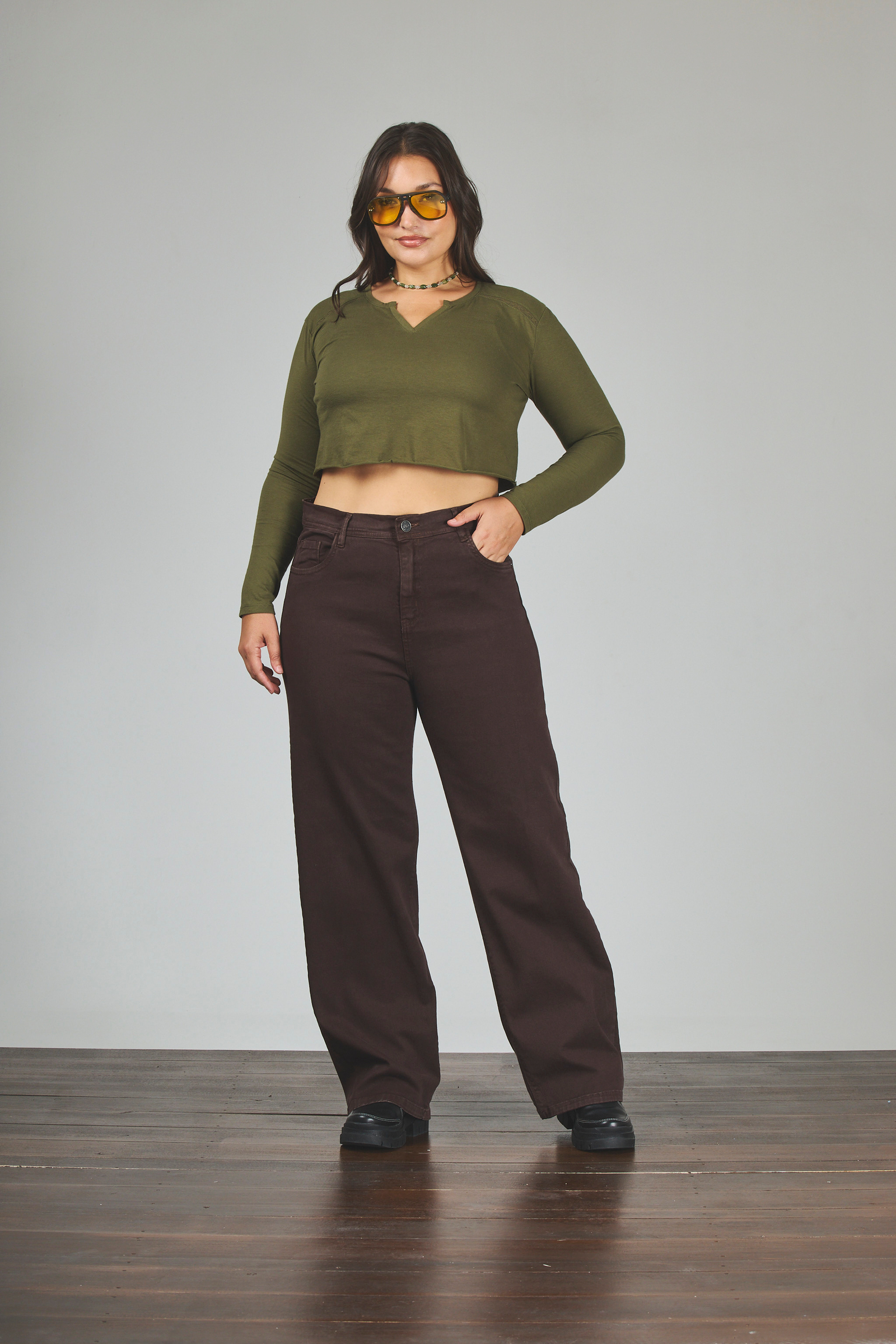 j866-1-1.jpg ART. 866 | WIDE LEG CLÁSICO CHOCOLATE ELASTIZADO - Imagen 1