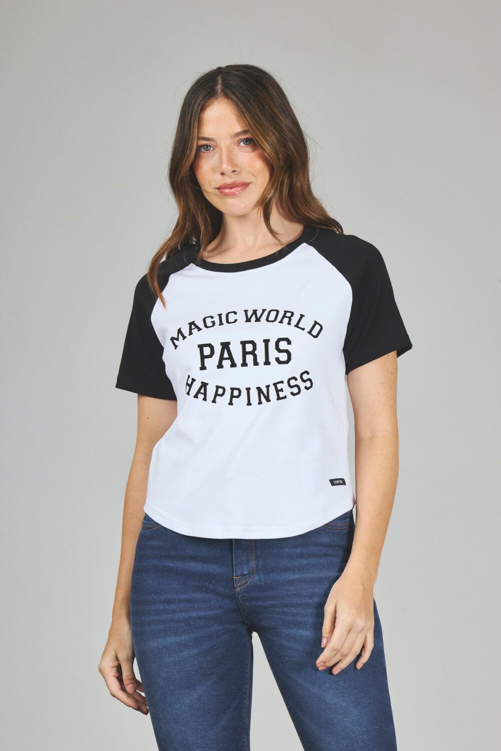 ART. A-24 | REMERA BLANCA/NEGRO COMBINADO PARIS - Imagen 5