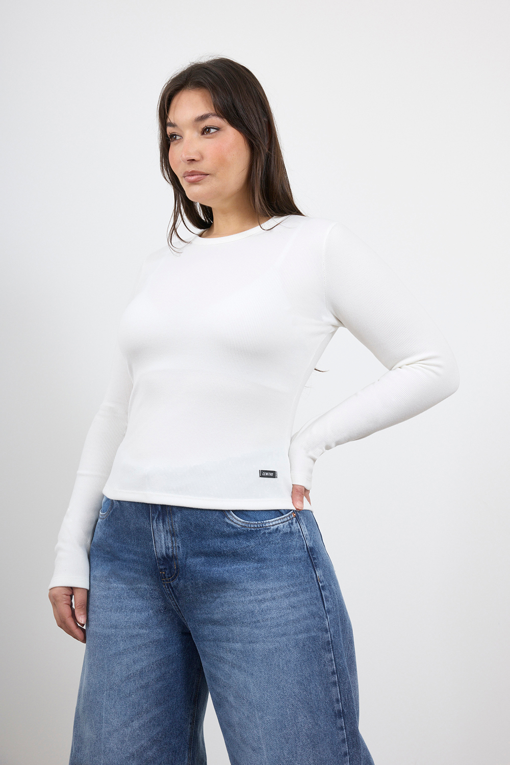e-719 (1) ART. E-719 | REMERA MANGA LARGA BLANCO MORLEY RAYADO - Imagen 1